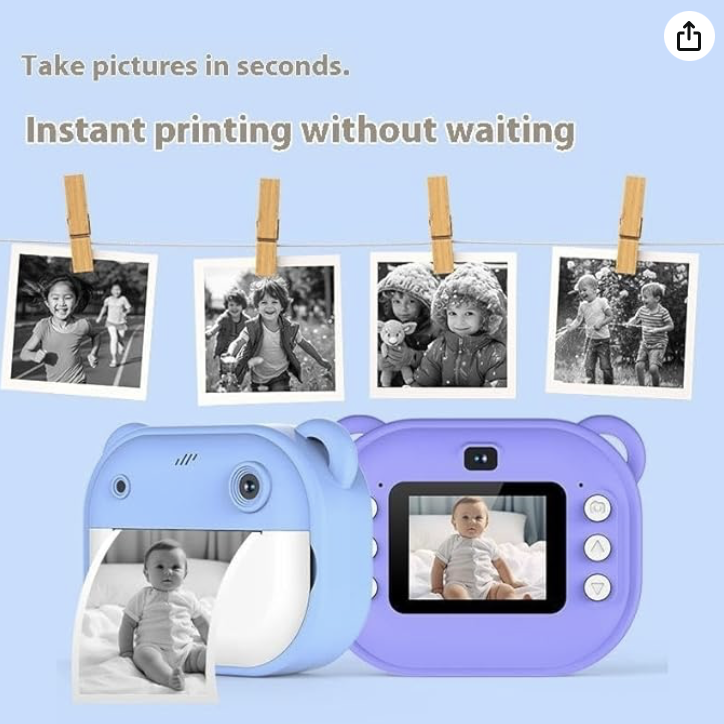 Reusable instant photo print camera for kids - affordable and great for rakhi gifting idea